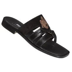 Mauri "1785" Black Genuine Lizard / Suede Sandals