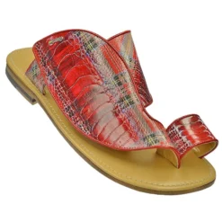 Mauri "1951" Scottish Red Genuine Ostrich Leg Sandals