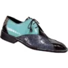 Mauri 2160 "Collectible" Light Grey / Navy Blue / Caribean Blue / Ostrich / Body Alligator Genuine All-Over Alligator Shoes