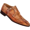 Mauri "2166" Chestnut Genuine All Over Ostrich Leg Shoes