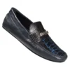 Mauri "3117/1" Bicolore Blue Genuine Ostrich Leg / Blue Nappa Calf Dress Casual Shoes