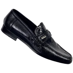 Mauri 3999/2 Blue Genuine Crocodile Flanks / Pecary Loafer Shoes