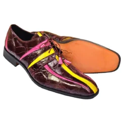 Mauri "4068" Burgundy / Fuchsia / New Yellow All Over Genuine Alligator Shoes