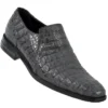 Mauri "4477" Medium Grey All-Over Genuine Hornback Crocodile Shoes