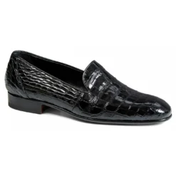 Mauri "4516/3" Black Genuine Baby Alligator Loafer Shoes.