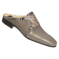 Mauri "4601/1" Light Brown Genuine Python Skin Perforated / Brown / Beige Maculated Half Shoes