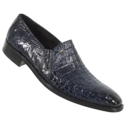 Mauri "4636" Wonder Blue Genuine All Over Hornback Crocodile Hand Painted Dressy Loafer Shoes