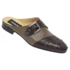 Mauri "4716" Sport Rust Genuine Ostrich / Taupe Peccary Dress Half Shoes