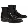 Mauri "4795/1" Black Genuine Baby Alligator Dressy Boots.