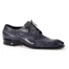Mauri ''4858''Burnished Medium Grey Genuine Body Alligator Hand Painted Shoes.