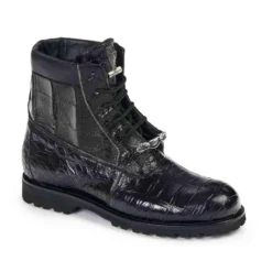 Mauri ''4884'' Black Genuine Body Alligator / Baby Crocodile Hand Painted Boots.
