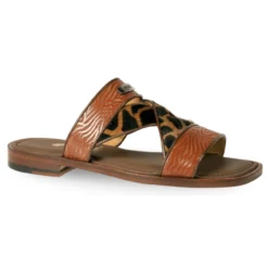 Mauri "5012" Star Gold Genuine Calf / Giraffe Printed Pony Hair Sandals.