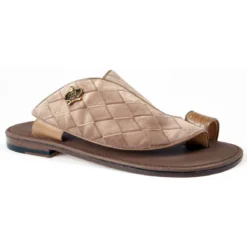 Mauri "5026" Tejus Genuine Lizard / Fabric Platform Sandals.