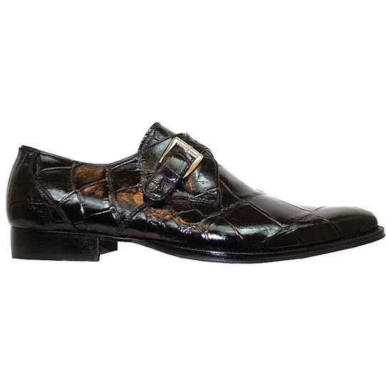 Mauri 514 Black Genuine Alligator Monk Strap Shoes - Image 3