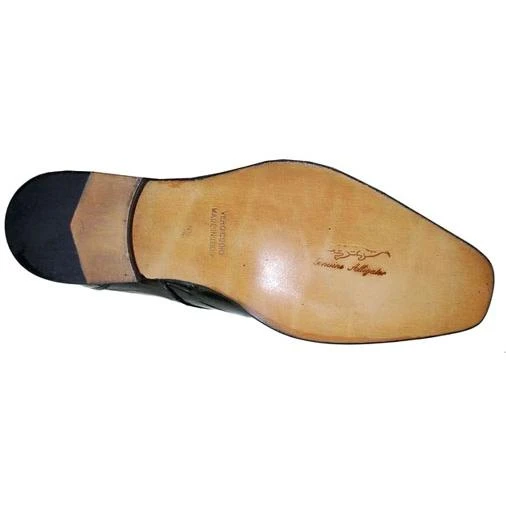 Mauri 514 Black Genuine Alligator Monk Strap Shoes - Image 4