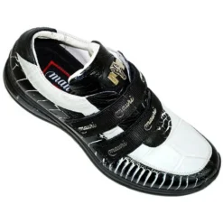 Mauri 8726 White/Black Genuine Alligator/Ostrich Sneakers With Velcro Straps