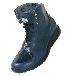 Mauri 8911 Wonder Blue Genuine Alligator / Nappa Boots With Mauri Silver Alligator Head