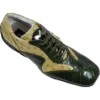 Mauri "8983" Olive / Taupe Genuine Alligator / Ostrich Sneakers
