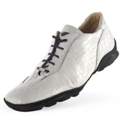 Mauri "9064" White Genuine All Over Alligator Sneakers