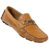 Mauri 9119 Tabac/Beige Genuine Ostrich/Eel Shoes With Bracelet On Front