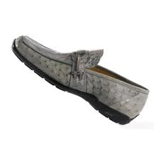 Mauri "9130" Grey All Over Genuine Alligator / Ostrich Loafer Shoes