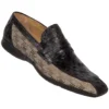 Mauri "9185" Dark Brown / Mauri Double Fabric Genuine Ostrich Shoes