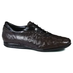 Mauri "9295/2" Nicotine Genuine Ostrich / Dark Brown Calf Casual Sneakers.