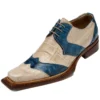 Mauri "Agave" 44245 Champagne / Carribbean Blue Genuine Alligator / Baby Crocodile Shoes