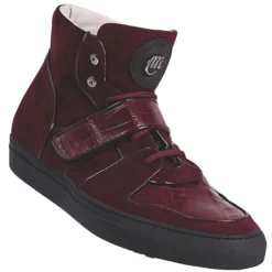 Mauri "Airplay" 8877 Ruby Red Genuine Crocodile / Suede Sneakers