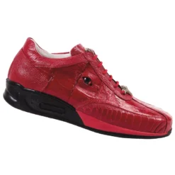 Mauri "Arena" M725 Red Genuine Baby Crocodile / Ostrich Leg Sneakers