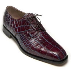 Mauri "Barocco" 4613 Ruby Red / New Blue Genuine All Over Alligator Dress Shoes
