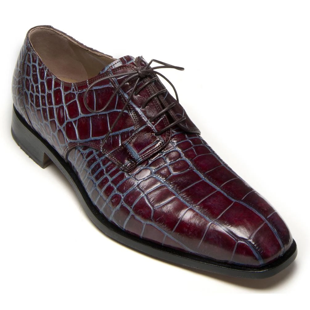 Mauri "Barocco" 4613 Ruby Red / New Blue Genuine All Over Alligator Dress Shoes