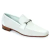 Mauri "Borromini" 4863 White Genuine Body Alligator / Calf / Suede Loafer Shoes With Horse Bit.