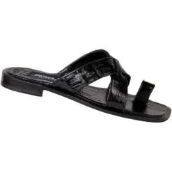 Mauri "Cambusa" 1293 Black Genuine Crocodile Sandals