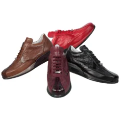Mauri "Cherry" M770 Genuine Baby Crocodile / Nappa / Patent Leather Casual Sneakers