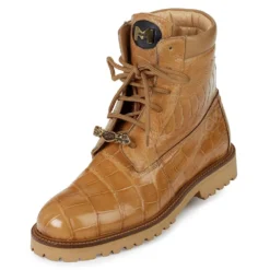 Mauri "Commando" 4637 Dune Genuine Alligator / Nappa / Ostrich Leg Hand-Painted Boots