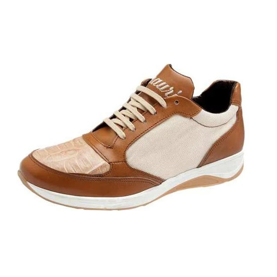 Mauri "Creme" 54330 Cognac / Corn Genuine Baby Crocodile Calf Leather Sneakers