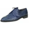 Mauri "Demostene" 2581 Blue Genuine Ostrich Shoes