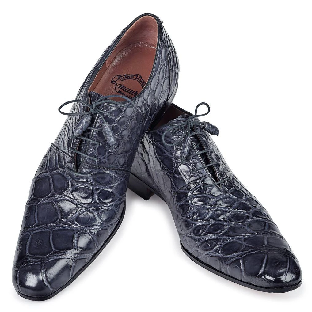 Mauri "Echo" 1078 Charcoal Grey Genuine Alligator Hand-Painted Shoes - Image 2