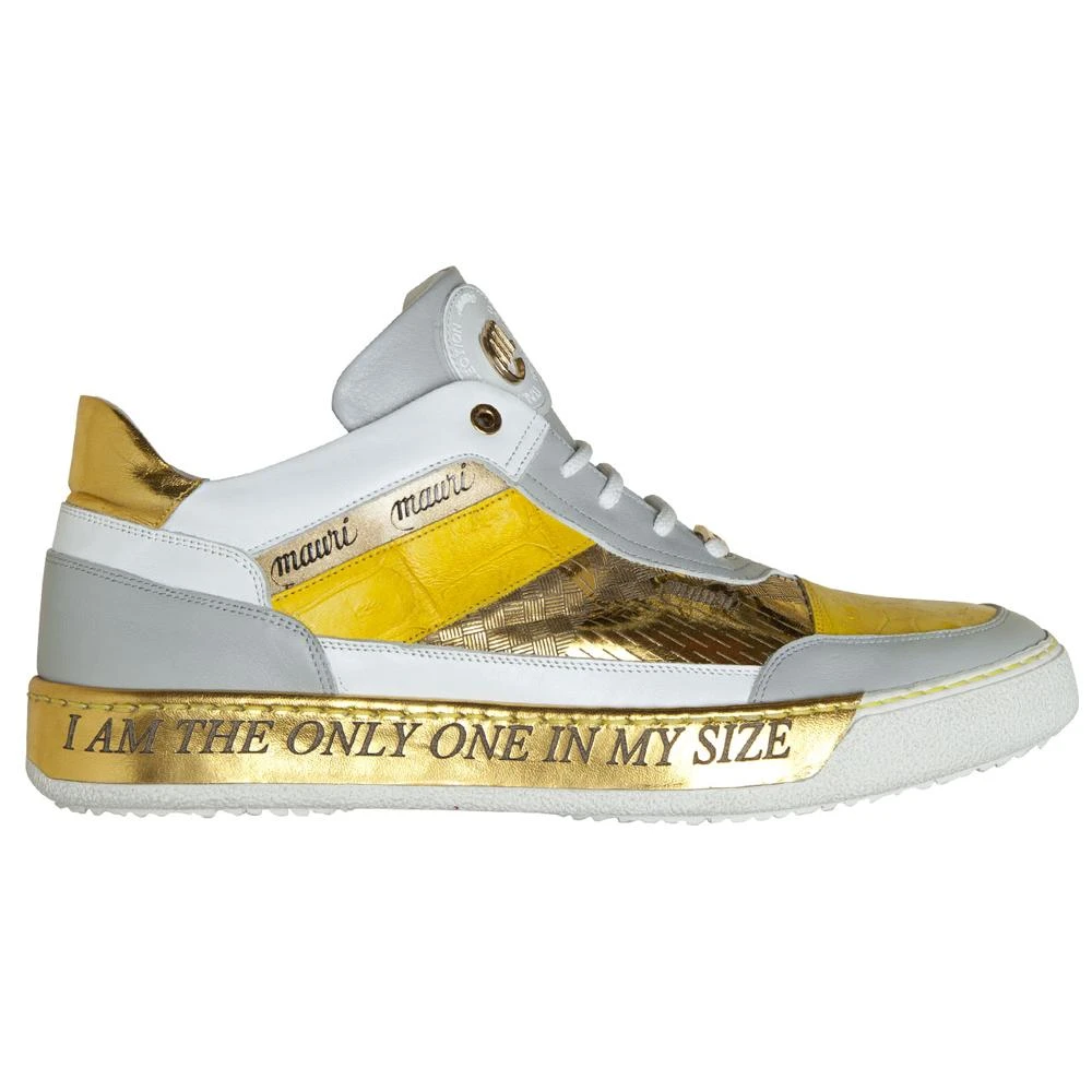 Mauri "Express" 8656 Yellow / White Genuine Baby Crocodile Nappa Leather Shoes