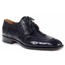 Mauri "Flavio" 1081 Black All Over Genuine Body Alligator Hand Painted Shoes.