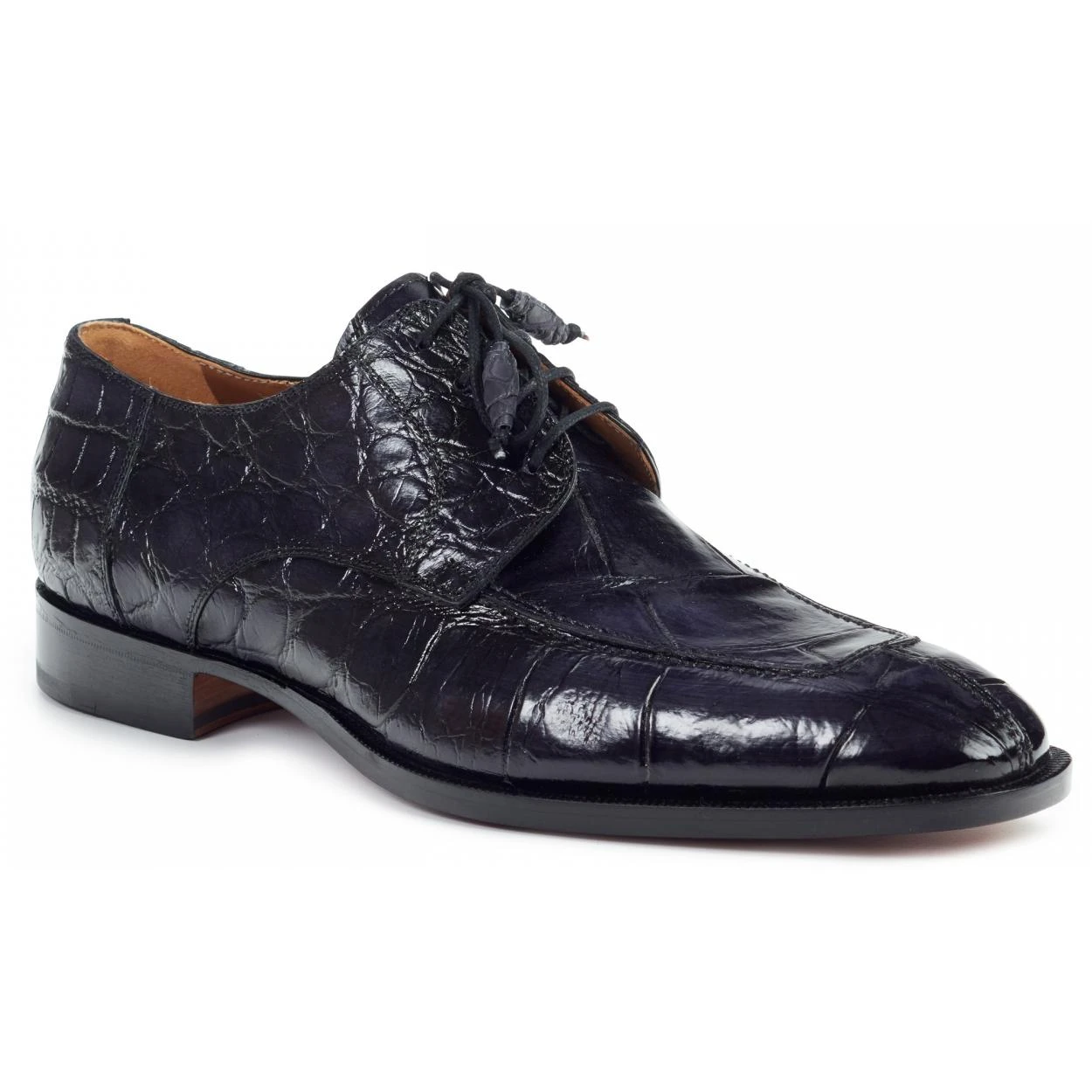 Mauri "Flavio" 1081 Black All Over Genuine Body Alligator Hand Painted Shoes.