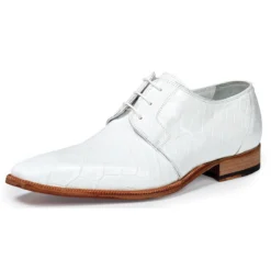 Mauri "Guardi" 53127/2 White Genuine Baby Alligator Shoes.