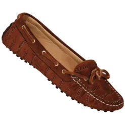 Mauri Ladies "9161" Camel Suede / Mauri Embroidered Loafer Shoes