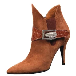 Mauri Ladies "Candy" 7564 Cognac Genuine Alligator / Suede Dress Boots