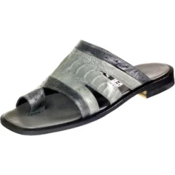 Mauri "Lighthouse" 1465 Medium Grey / Light Grey Ostrich / Ostrich Leg Sandals