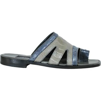 Mauri "Lighthouse" 1465 Medium Grey / Light Grey Ostrich / Ostrich Leg Sandals - Image 2