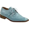 Mauri "Limo" 2223 Sky Blue Genuine Ostrich Leg / Genuine Alligator Shoes
