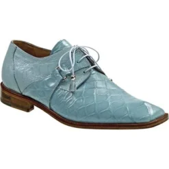 Mauri "Limo" 2223 Sky Blue Genuine Ostrich Leg / Genuine Alligator Shoes