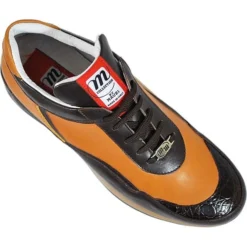 Mauri "M705" Chocolate / Peanut Butter Genuine Alligator Sneakers